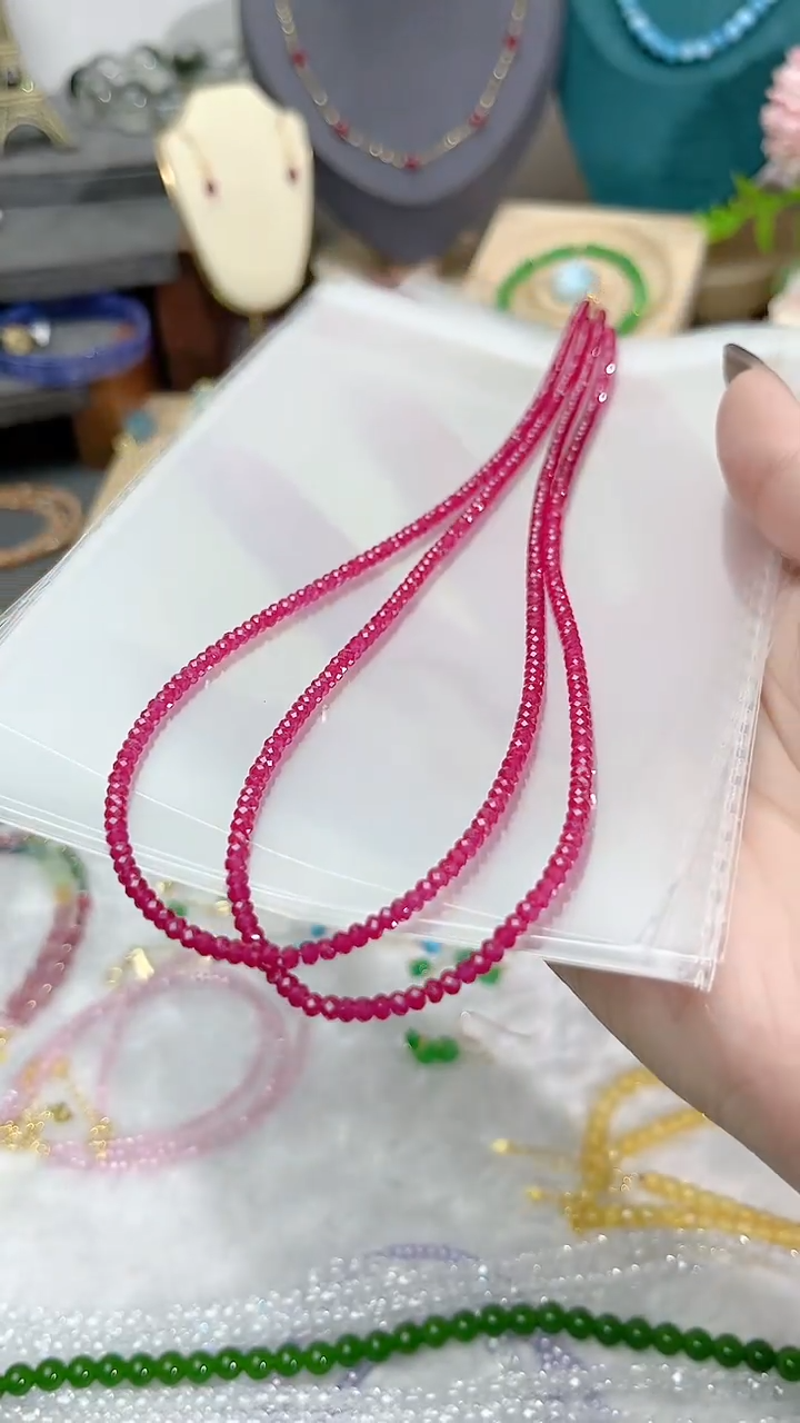 【闪购商品】红宝石颈饰银S925镶嵌刻