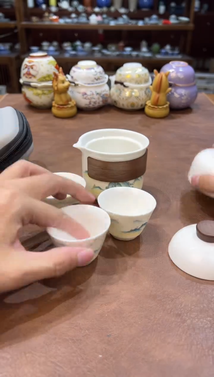 真的很便宜超好看会开片的旅行茶具