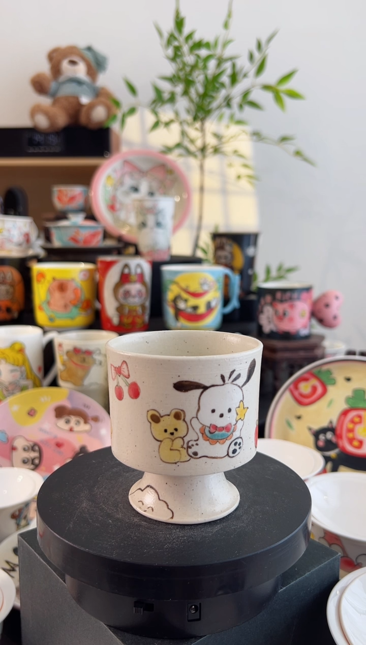 【闪购商品】摆件手工手绘陶瓷小杯杯