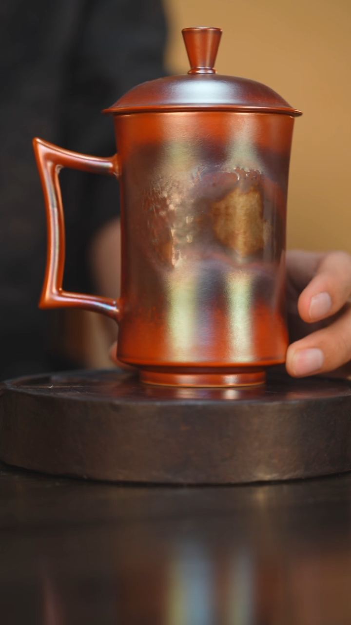 106柴房陶瓷柴烧金玉办公杯