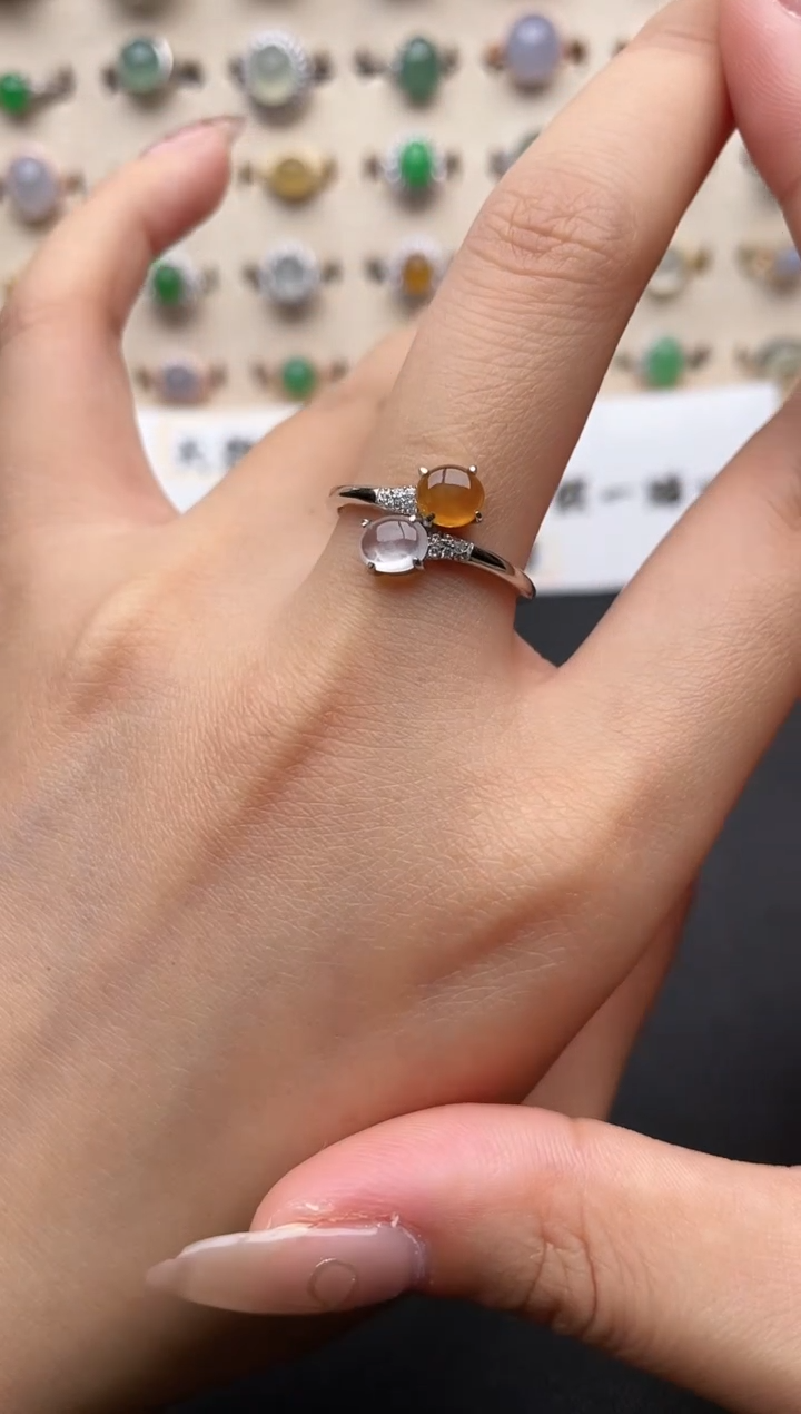 【闪购商品】翡翠戒指银S925镶嵌一物一证一礼盒