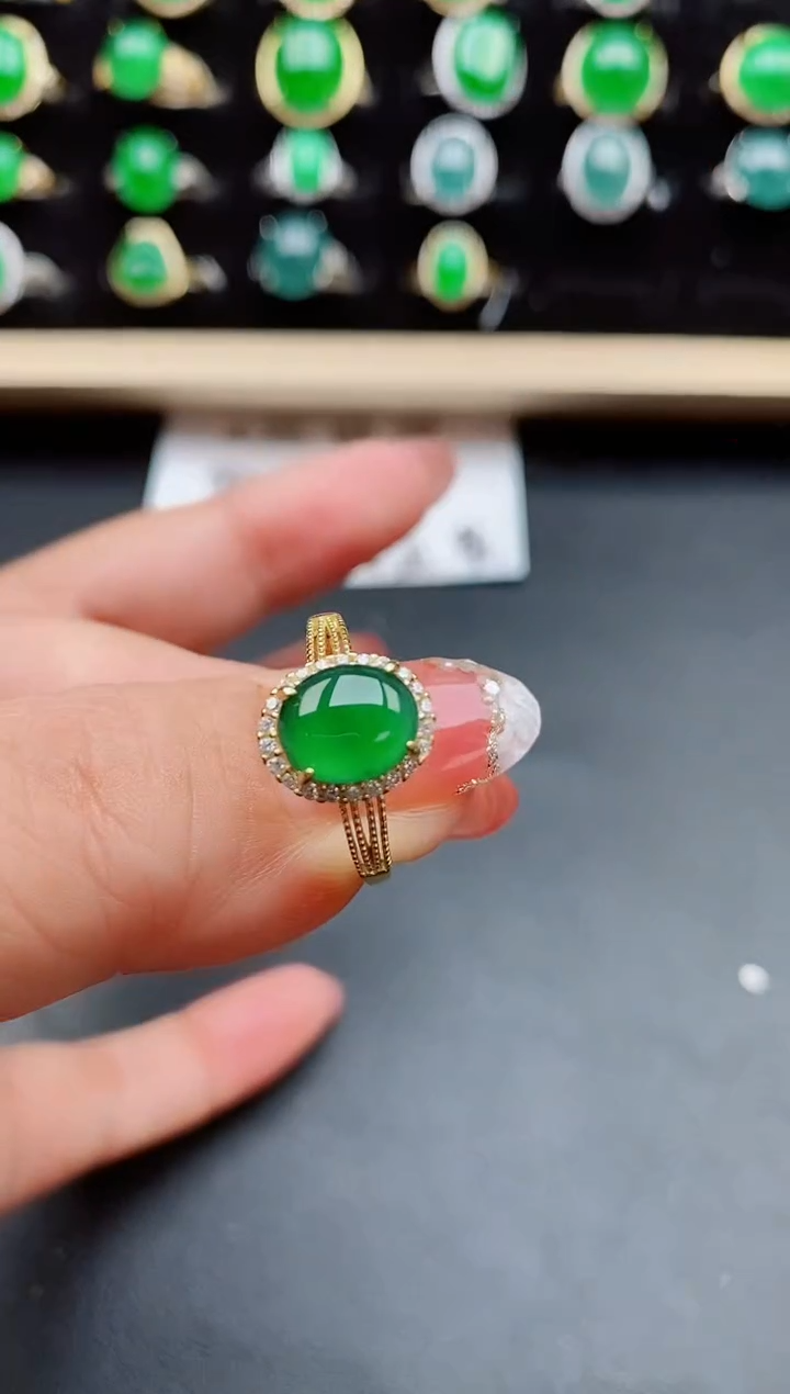 【闪购商品】翡翠戒指银S925镶嵌5080505