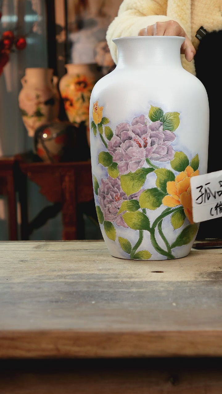 【闪购商品】瓷片景德镇纯手工釉下彩精品花瓶