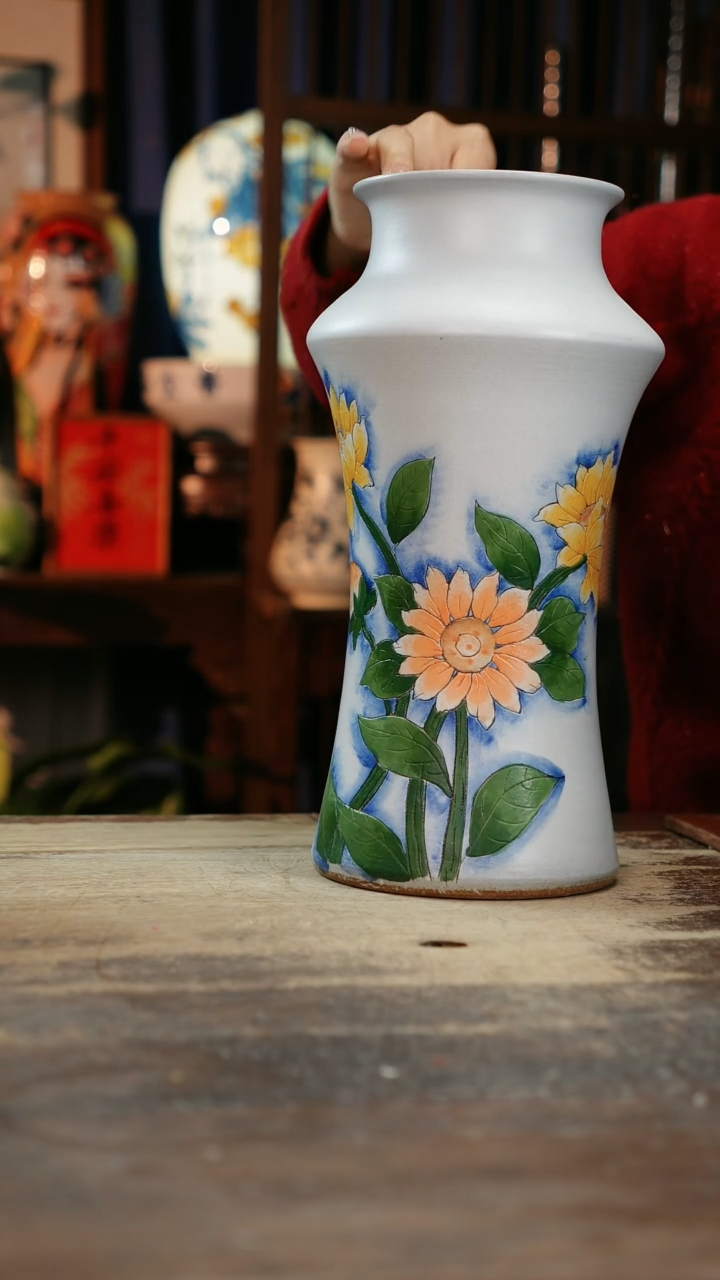 【闪购商品】瓷片景德镇纯手工釉下彩精品花瓶