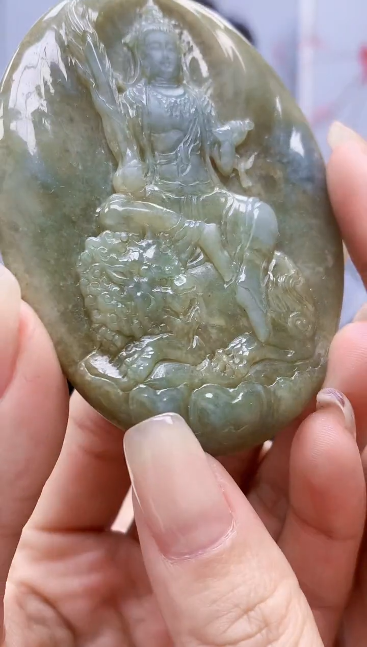 【闪购商品】定制翡翠未镶嵌4917lr-毛货挂件49