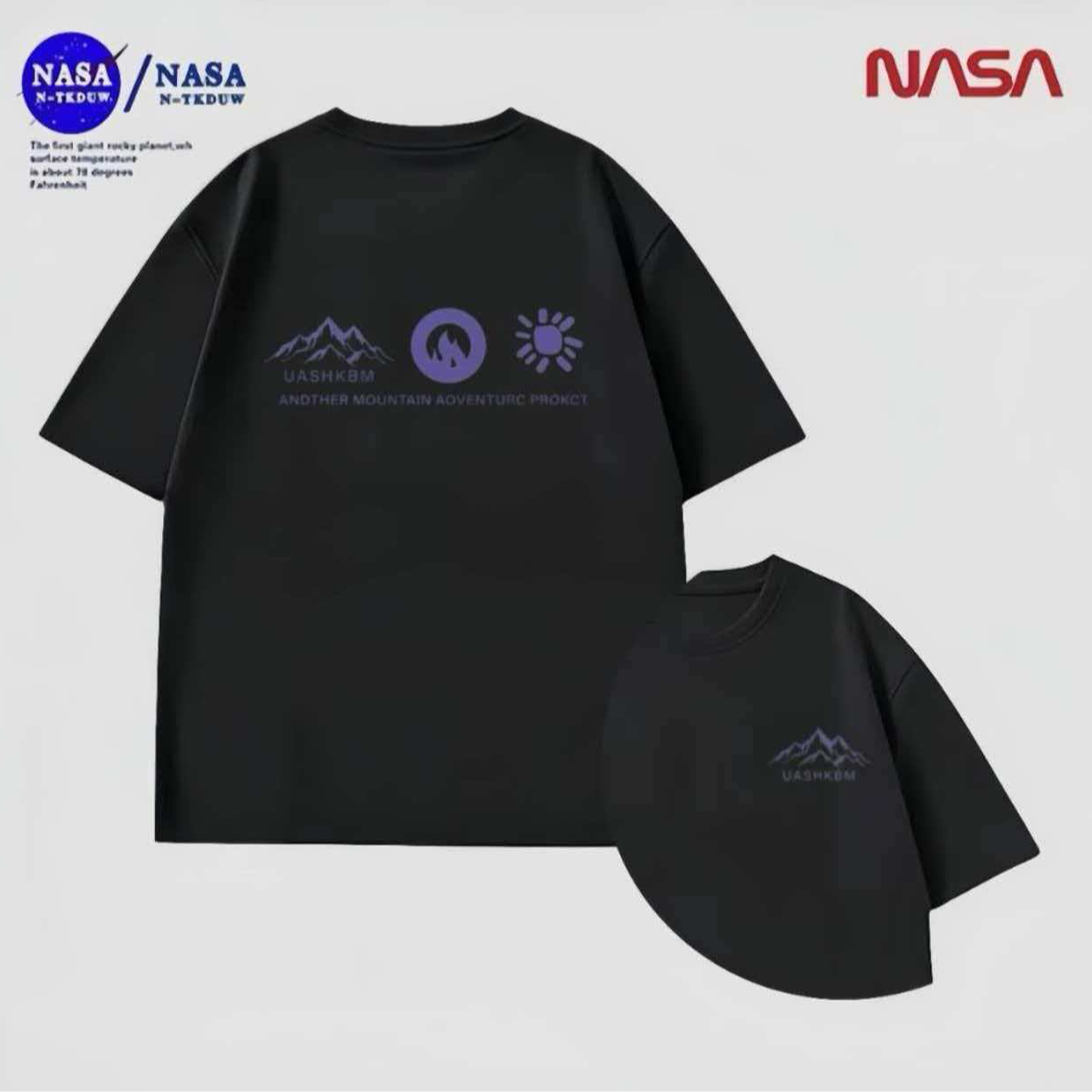 J-16NASA联名纯棉夏季圆领短袖T恤微宽松时尚男女同款休闲百搭