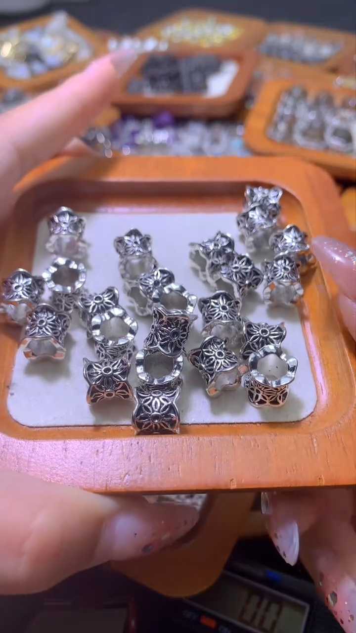 锆石合金古银款隔珠8块20个