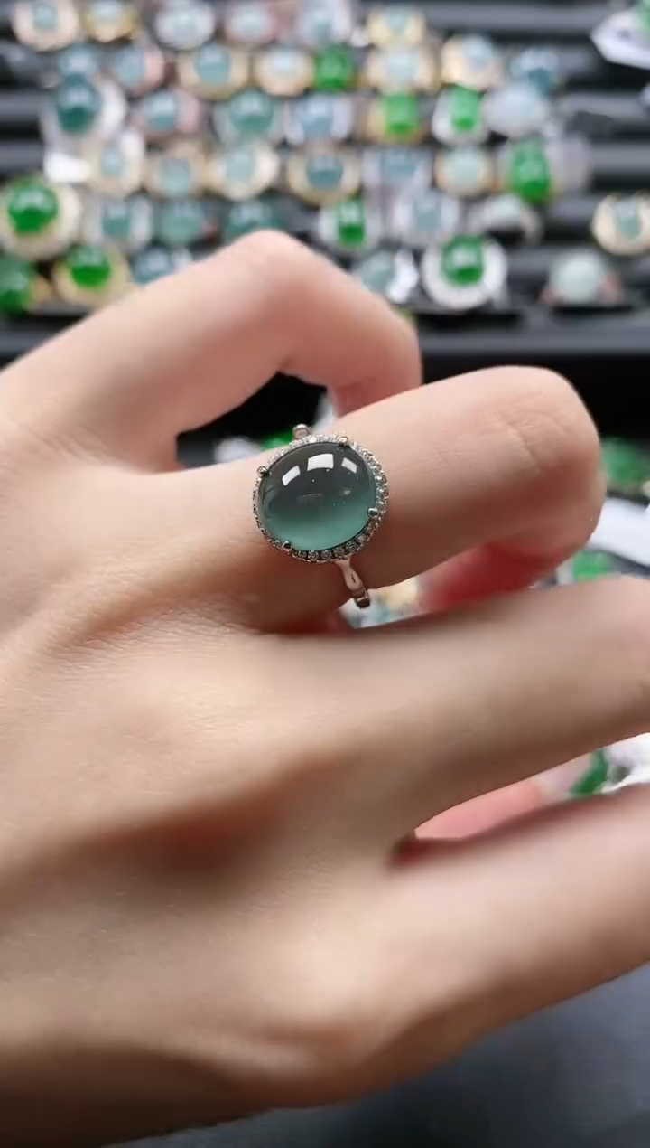 【闪购商品】翡翠戒指银S925镶嵌51511