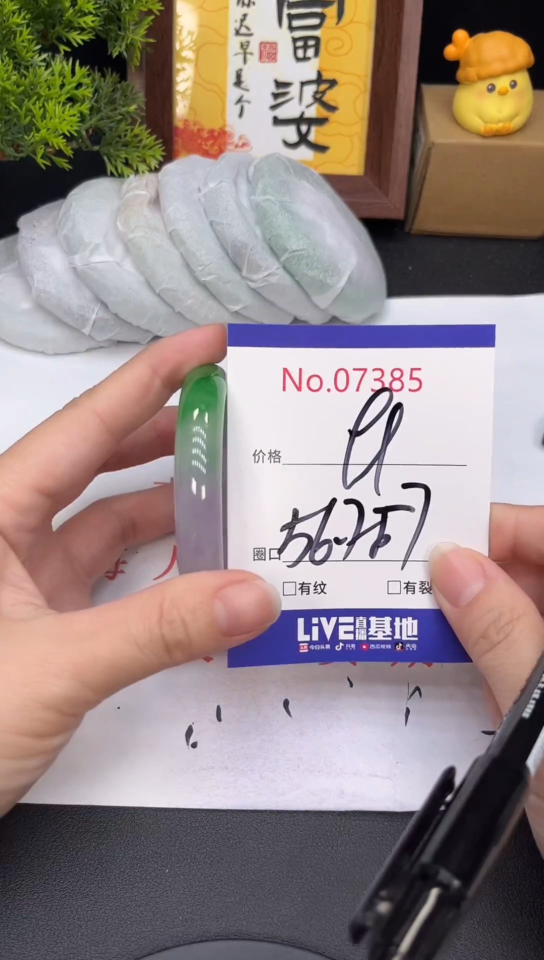 未镶嵌手镯翡翠7385