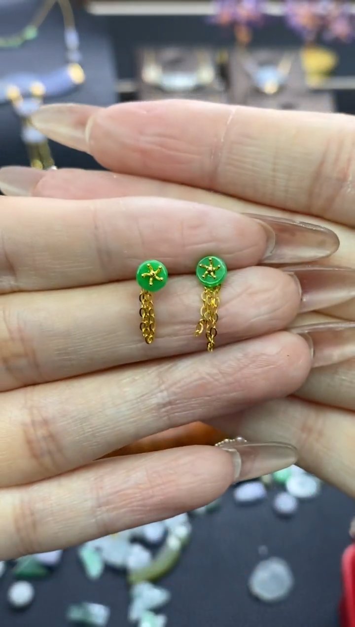 【闪购商品】翡翠颈饰18K金镶嵌净货11916