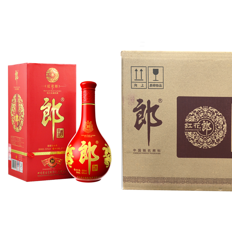 郎酒12年红花郎10酱香型53度500ml*6  原箱53度