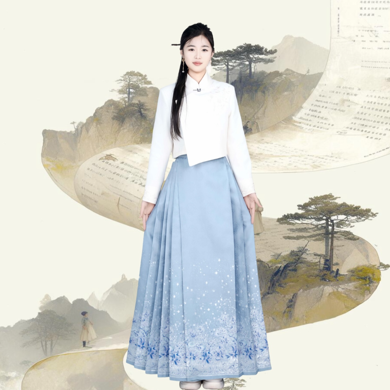 洛如嫣2025新款【彼岸花长款】马面裙春夏新中式国风女装日常中国风