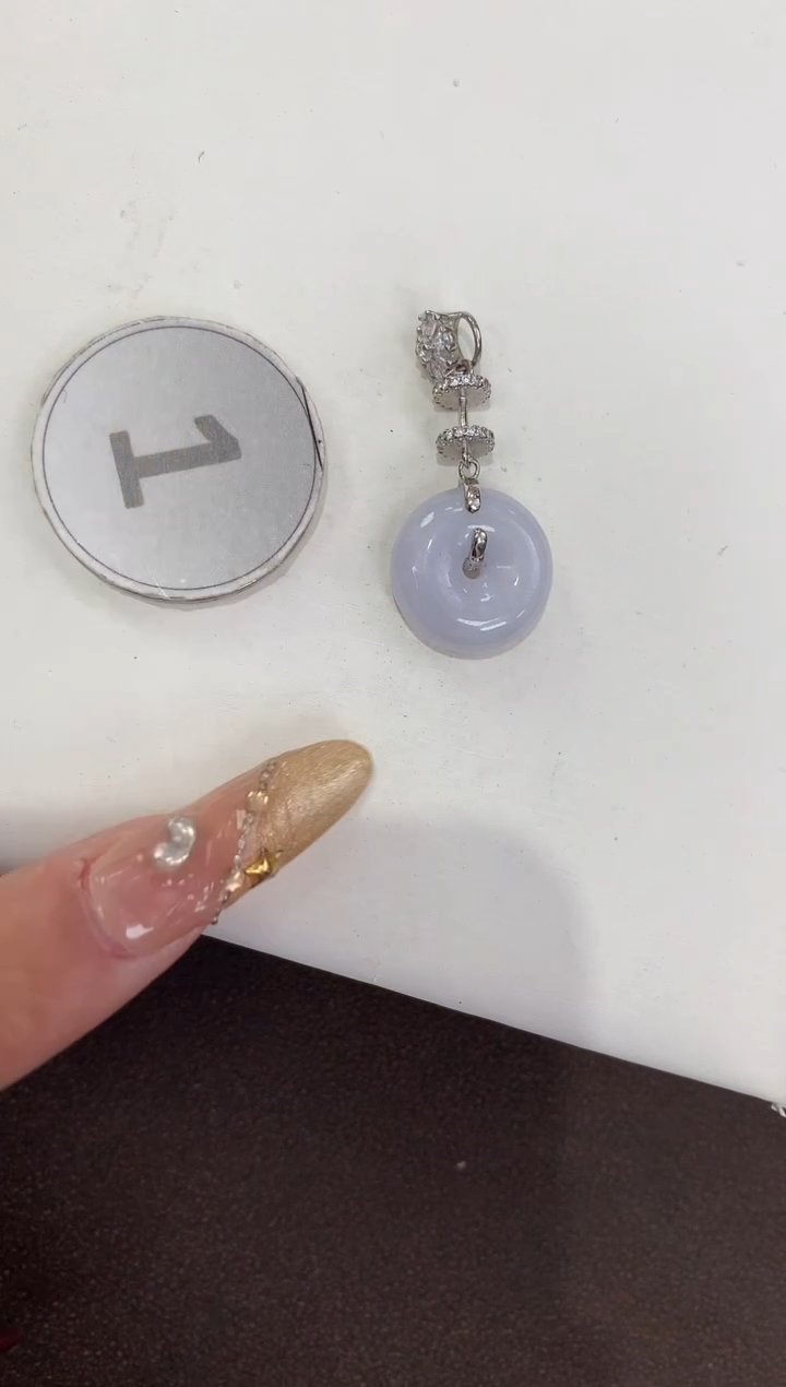 颈饰银S925镶嵌翡翠天然缅甸a货翡翠