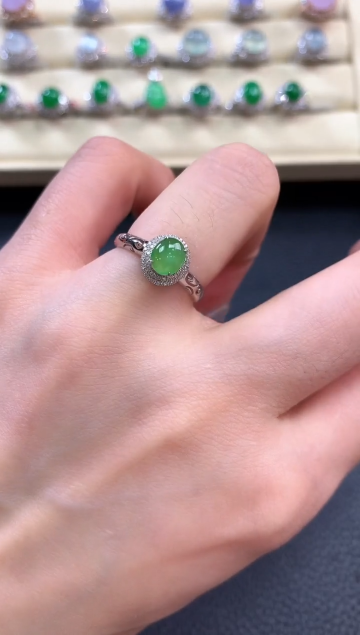 【闪购商品】翡翠戒指18K金镶嵌b3       