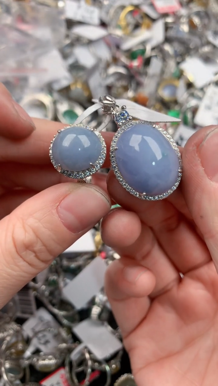 银S925镶嵌戒指翡翠12                  7