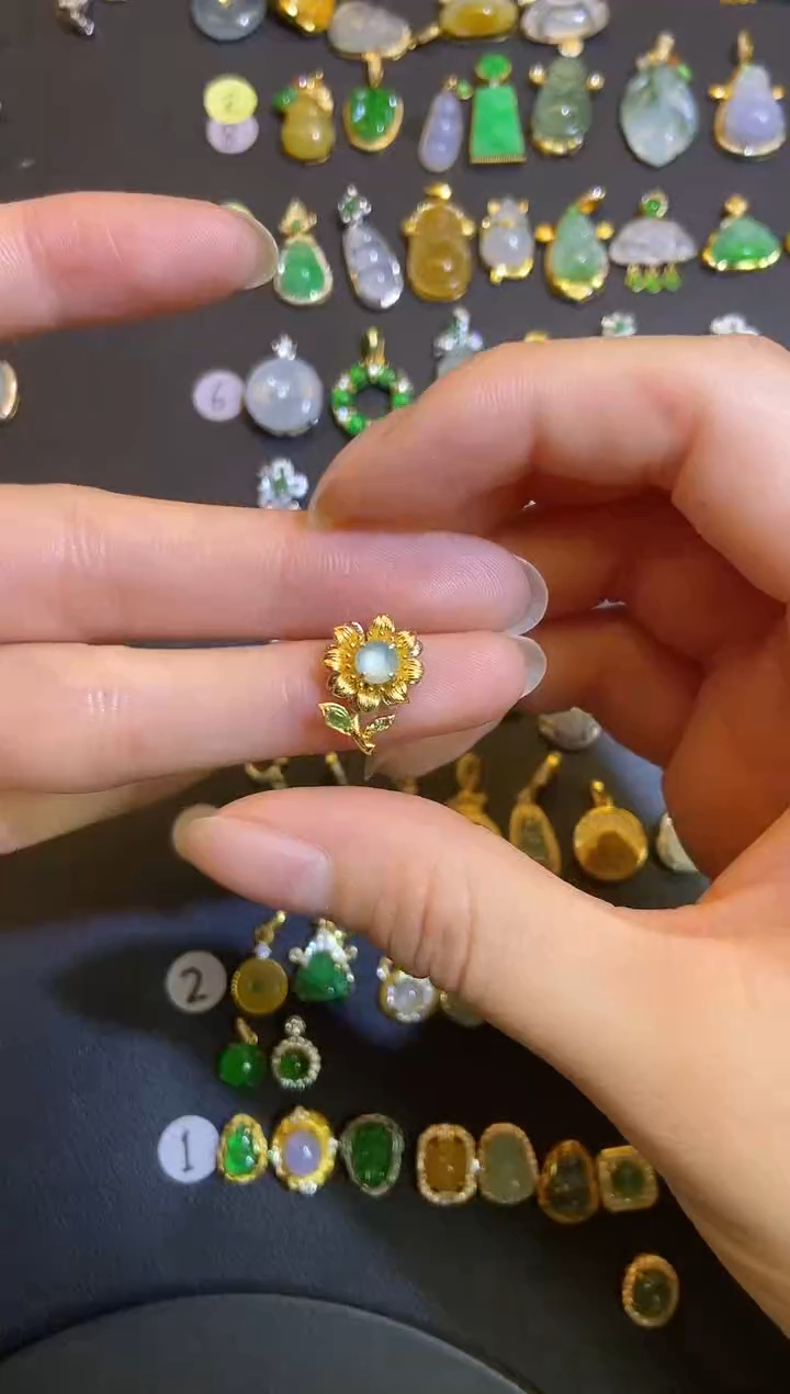 吊坠(不含链)银S925镶嵌翡翠1