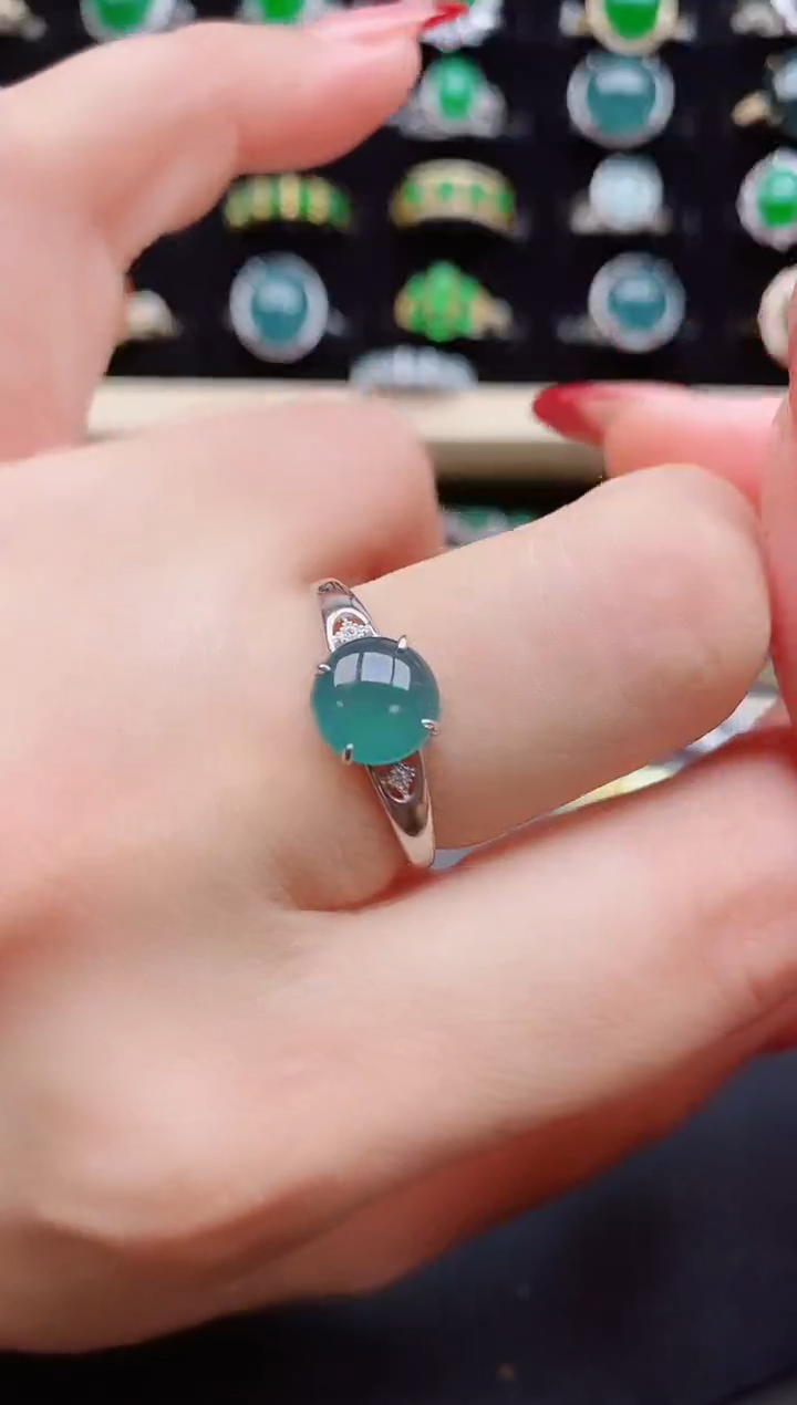 【闪购商品】翡翠戒指银S925镶嵌58508