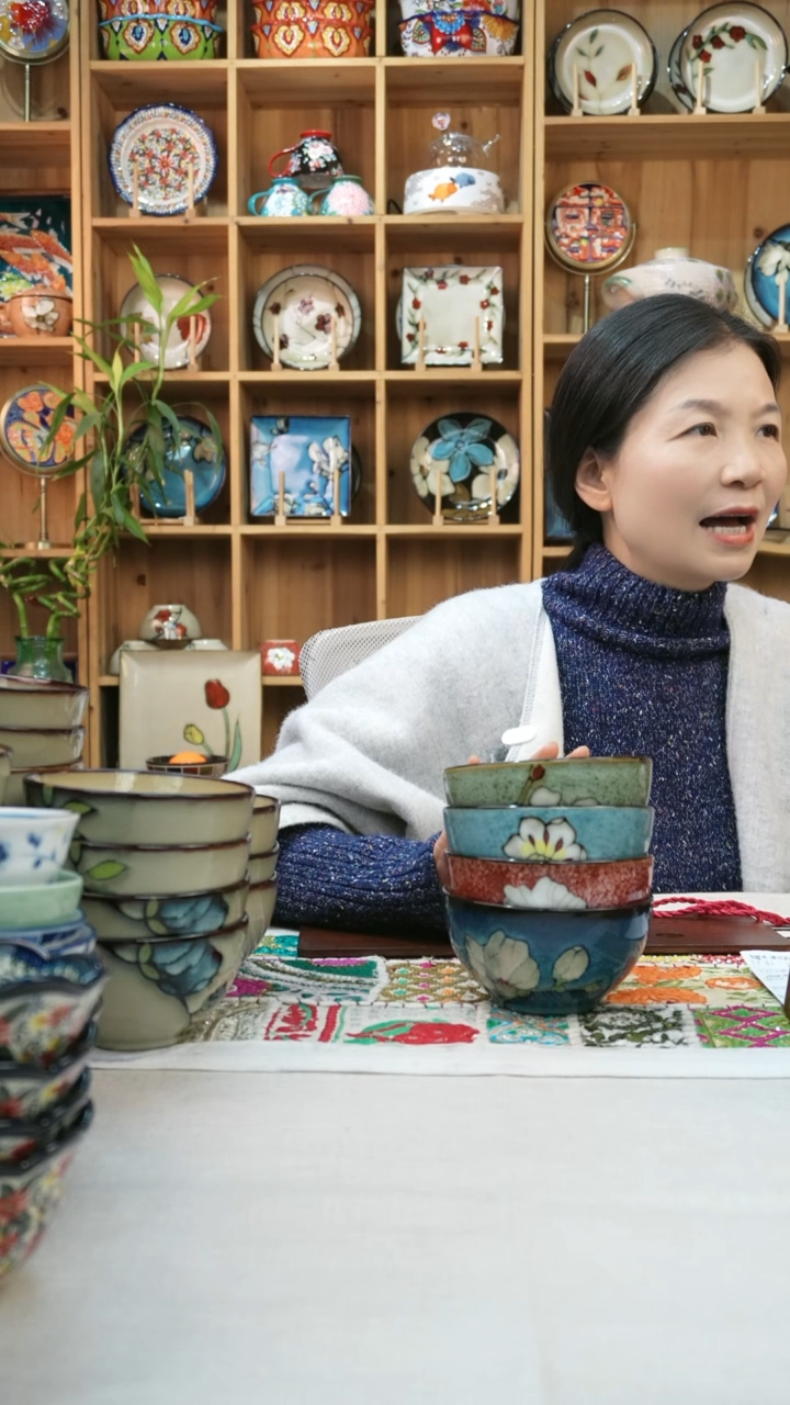 瓷片小可陶瓷高温四只米饭碗