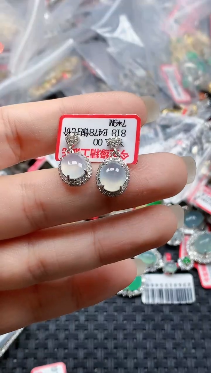 银S925镶嵌戒指翡翠天然A货缅甸翡翠