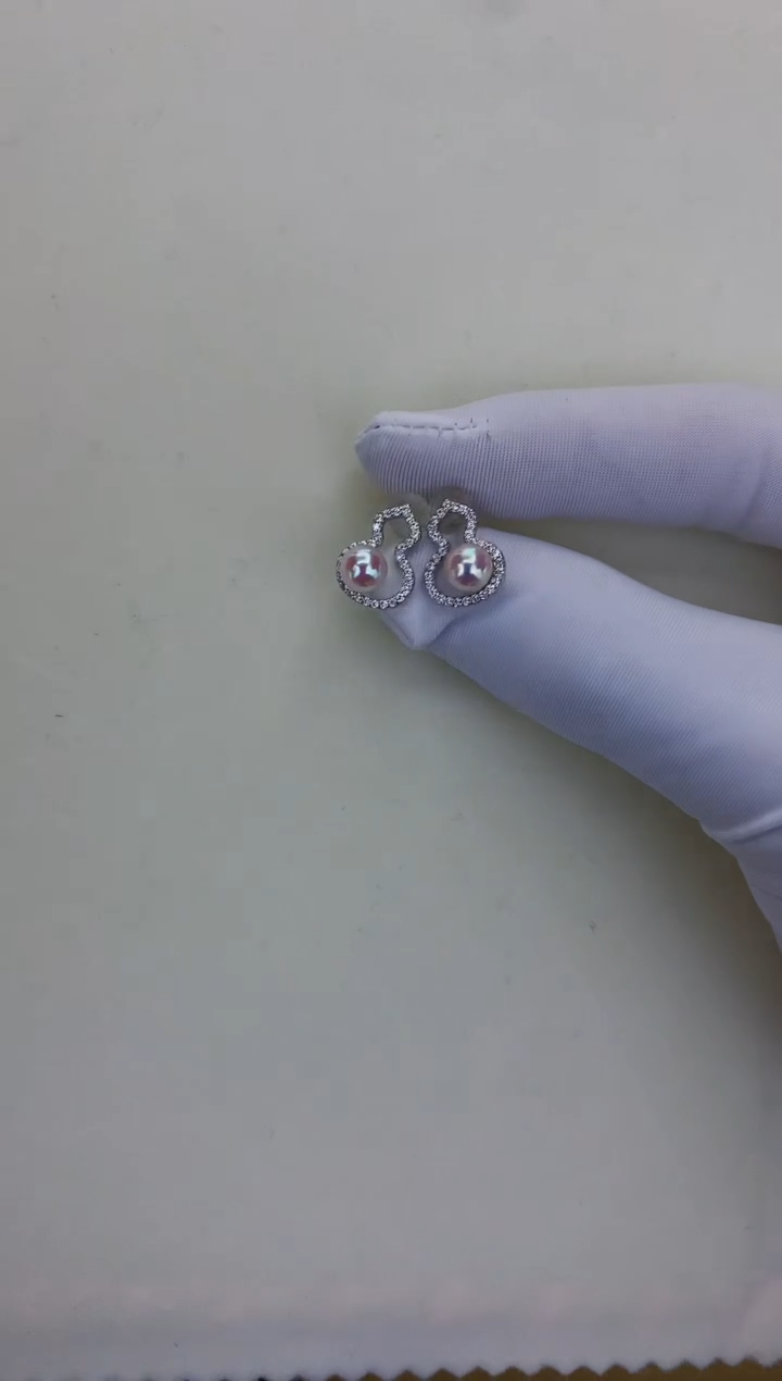 银S925镶嵌DA海水珍珠 GD155 耳钉 6