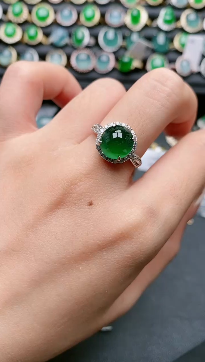 【闪购商品】翡翠戒指银S925镶嵌11111