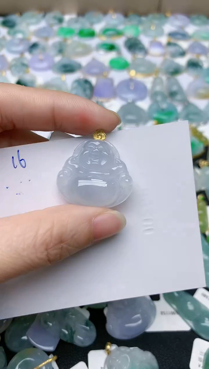 【闪购商品】翡翠颈饰18K金镶嵌天然翡翠A货    