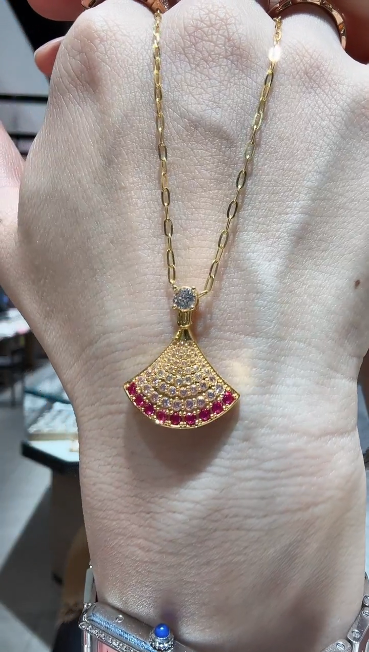 【闪购商品】贝壳（贝母）项链18K金镶嵌项链