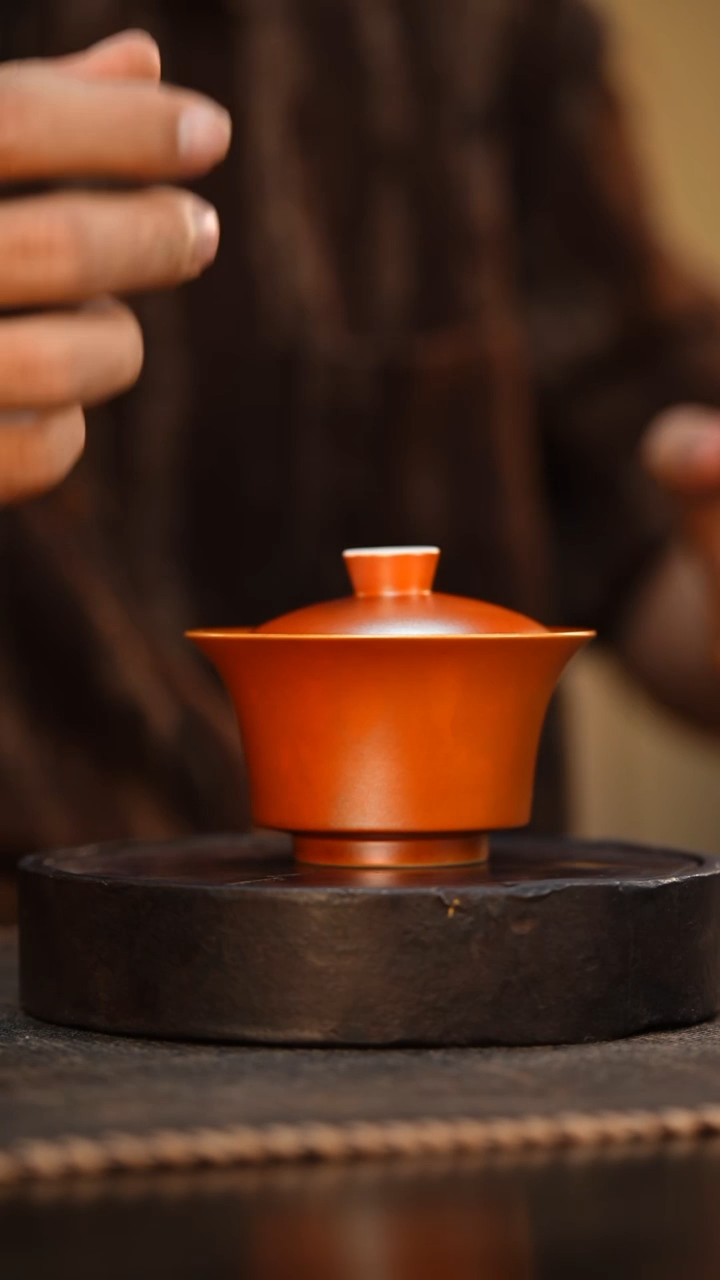 109柴房陶瓷柴烧盖碗