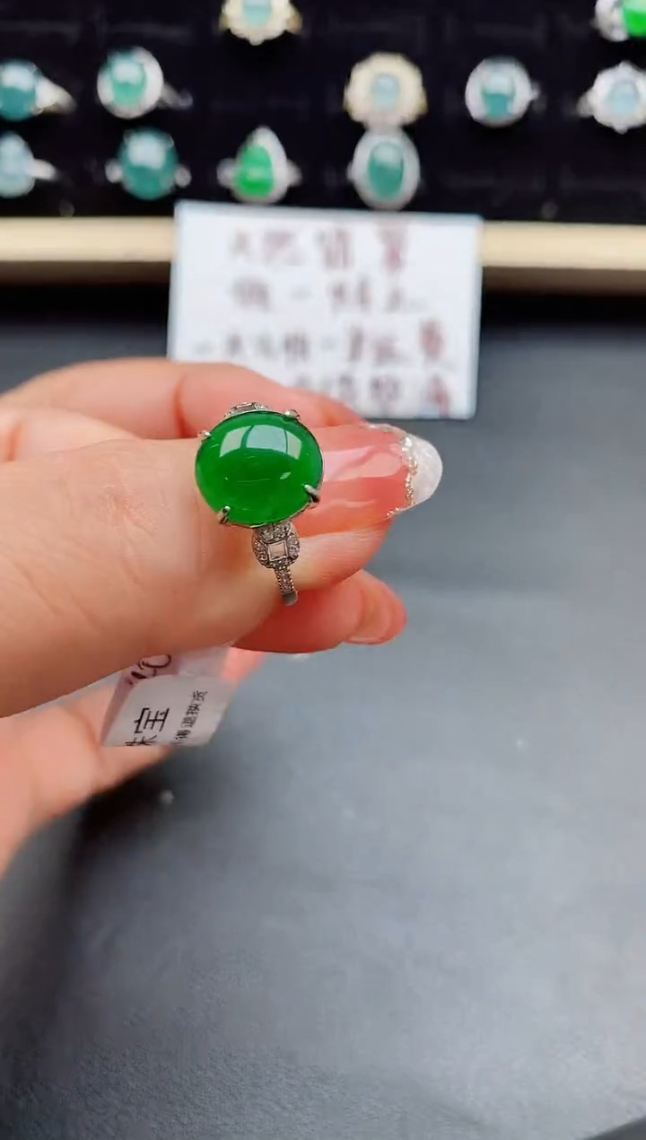 【闪购商品】翡翠戒指银S925镶嵌80800