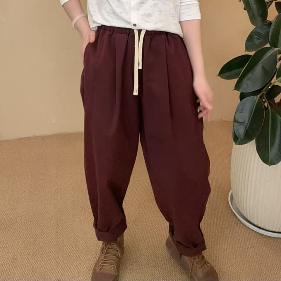 8605早春新款水洗斜纹棉休闲裤