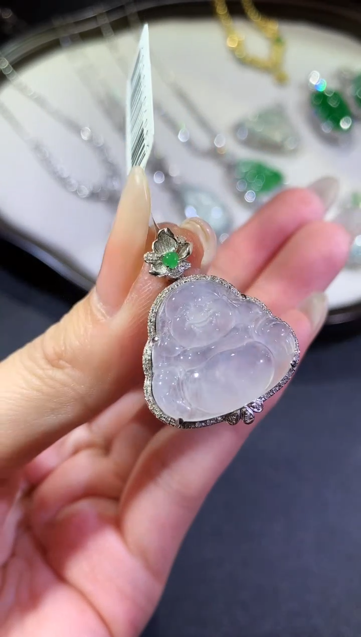 【闪购商品】翡翠吊坠(不含链)18K金镶嵌65-佛公（多样性发货一件