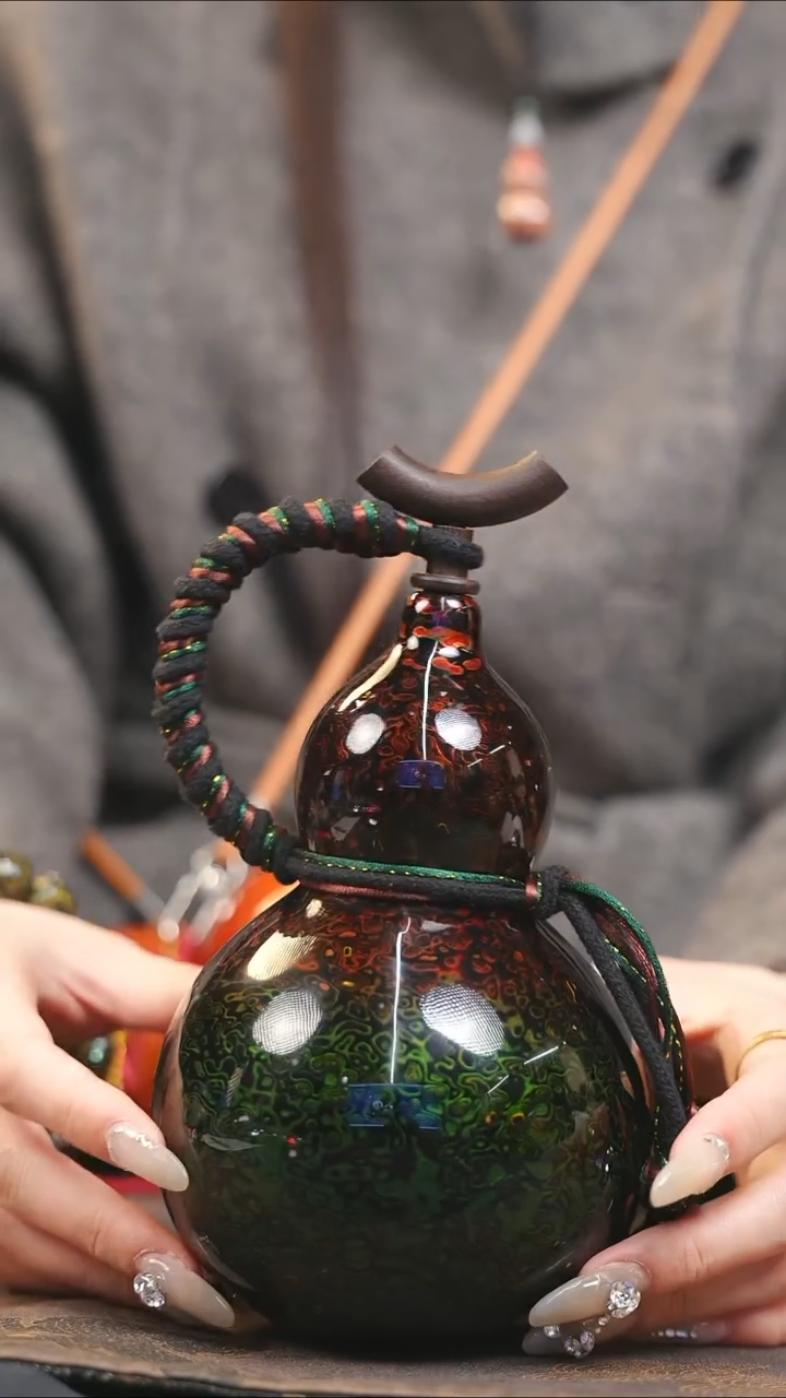 【闪购商品】XN256漆艺酒葫芦不包手串及旋转底座