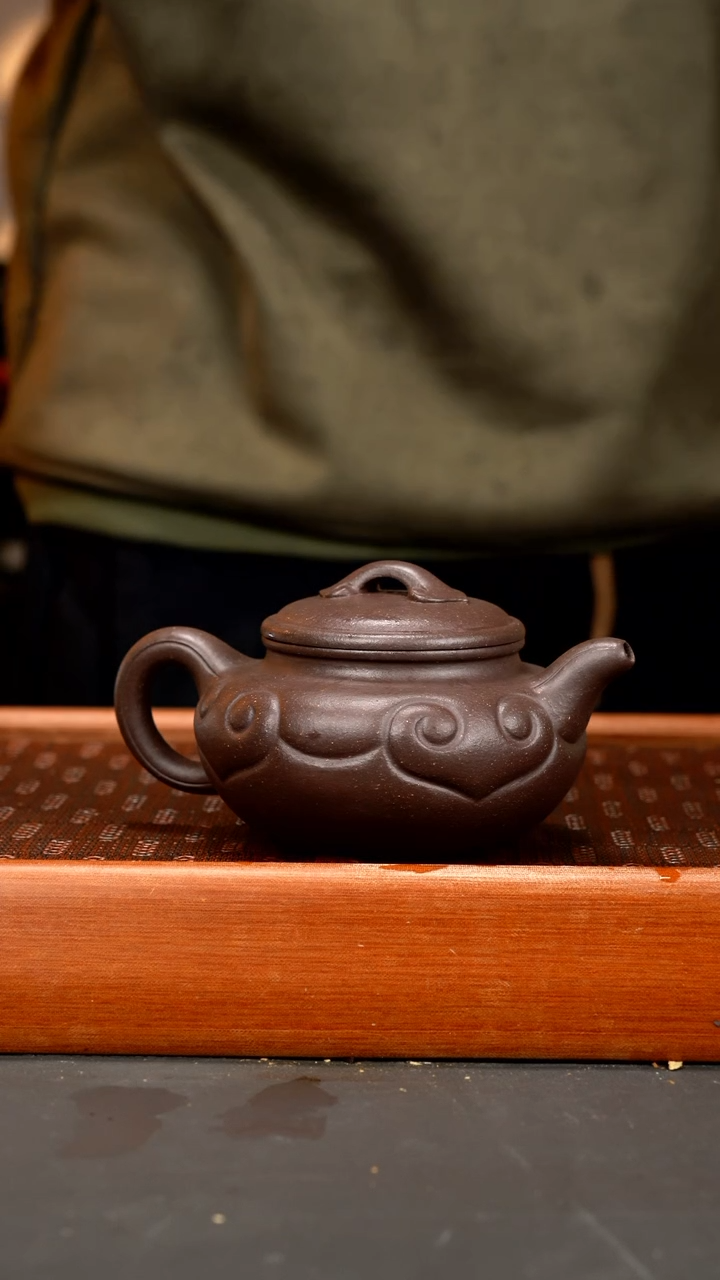 【闪购商品】紫砂茶壶XLL 如意仿古  天青