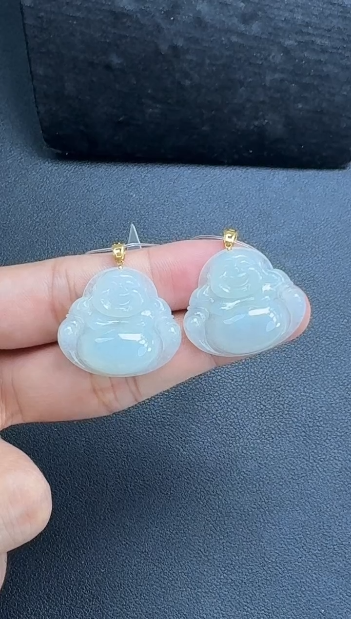 颈饰18K金镶嵌翡翠佛公多样性发一件