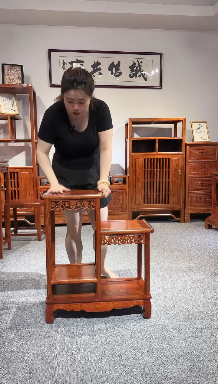 花梨木类端景台大果紫檀高低花架
