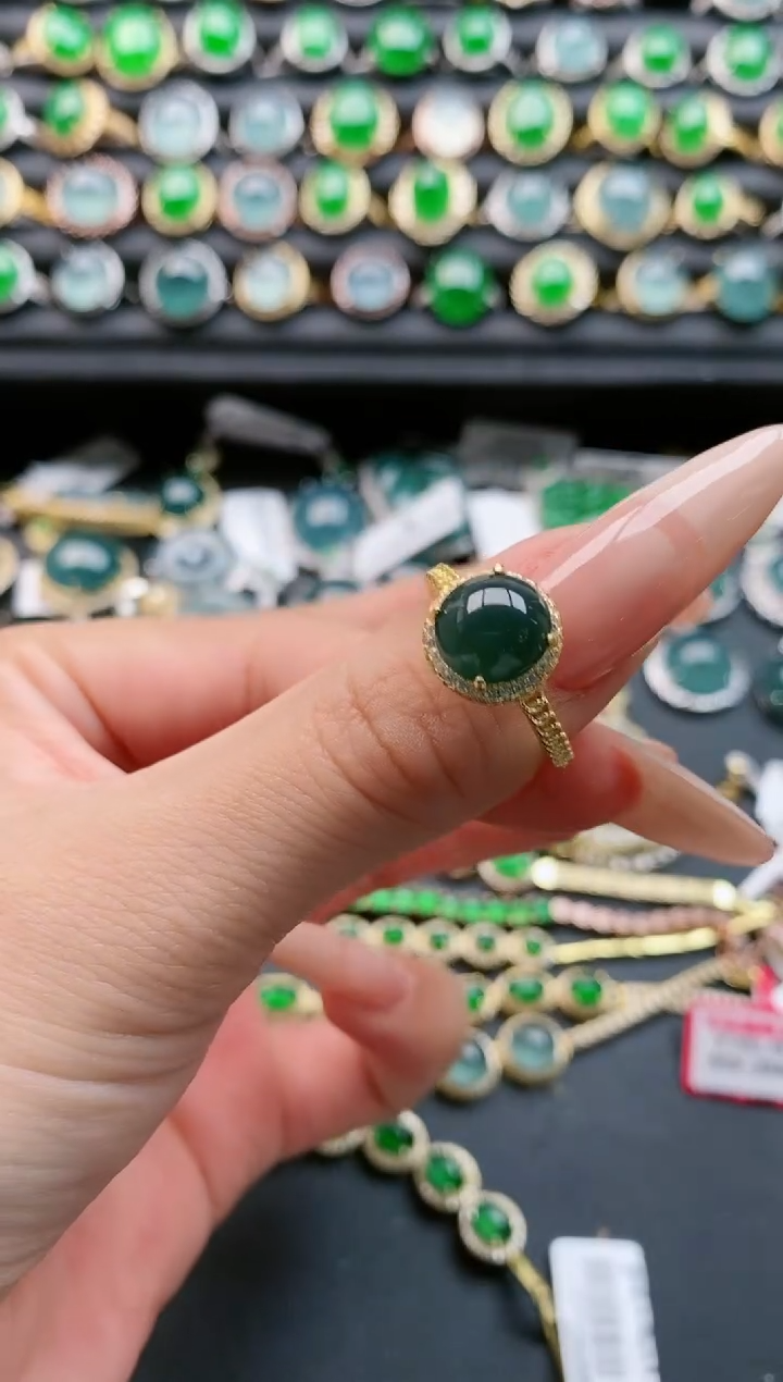 【闪购商品】翡翠戒指银S925镶嵌111111