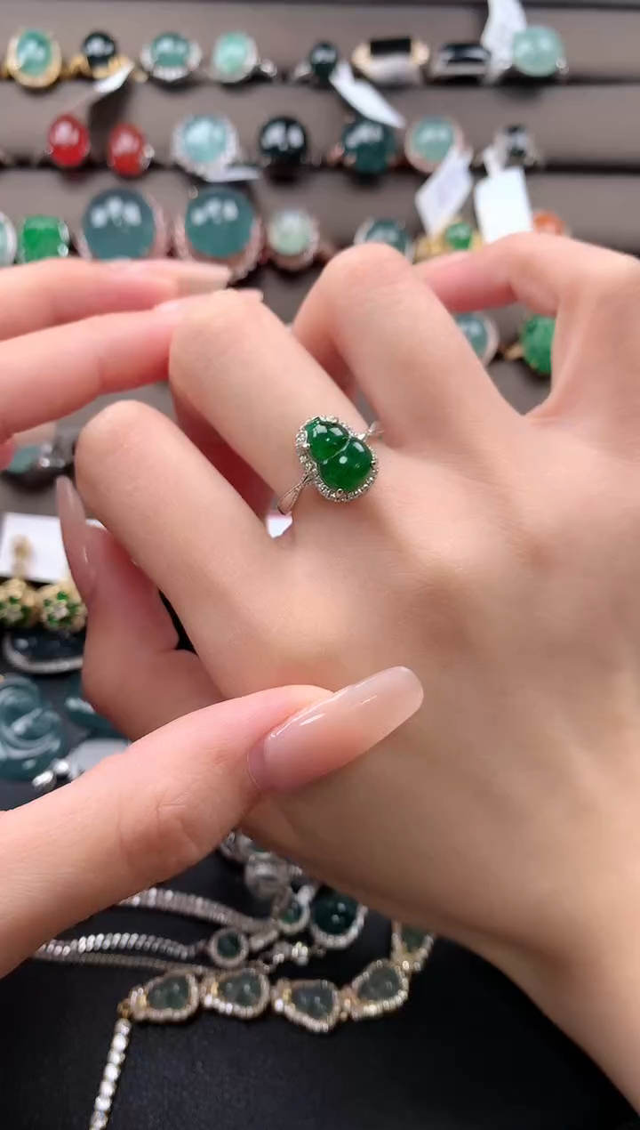 【闪购商品】翡翠戒指银S925镶嵌432432