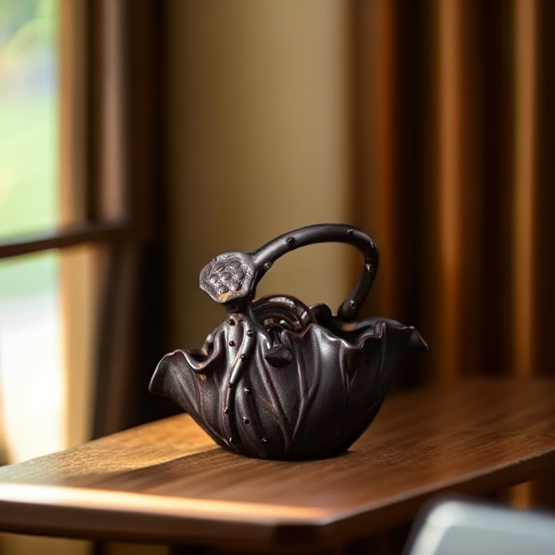 老岩泥高温陶瓷采莲炉手提款小香炉