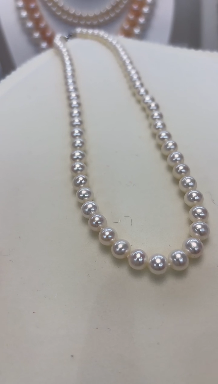 【闪购商品】淡水珍珠颈饰银S925镶嵌6.5-7MM