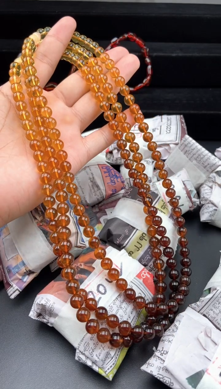 手链琥珀未镶嵌彩虹渐变妈妈链【多样性发货其中一】