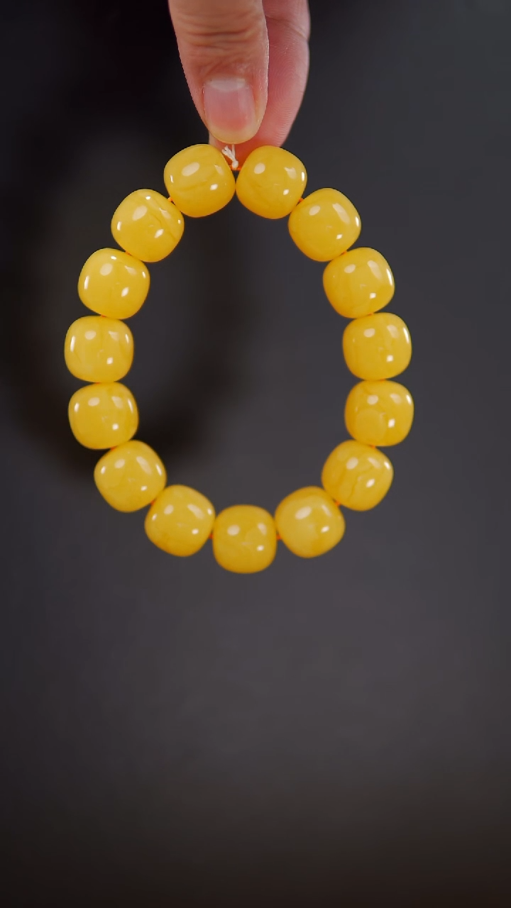 手链琥珀未镶嵌同料焦皮料老型手串30.9