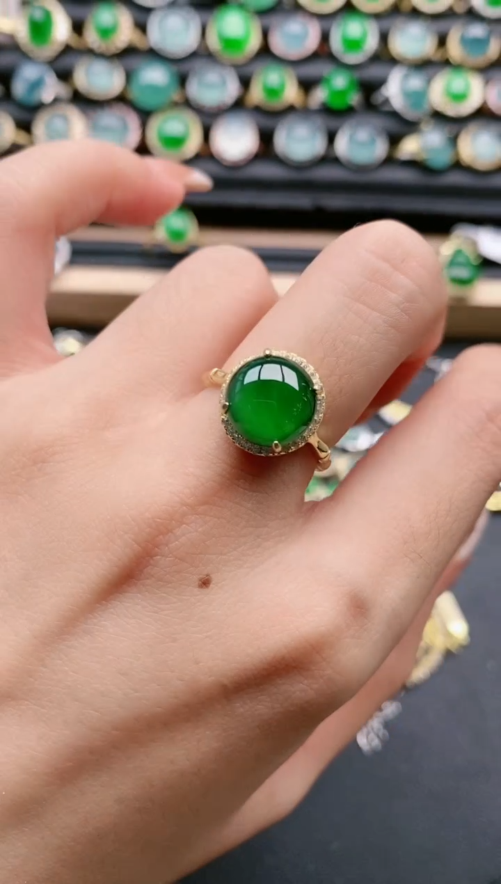 【闪购商品】翡翠戒指银S925镶嵌11111