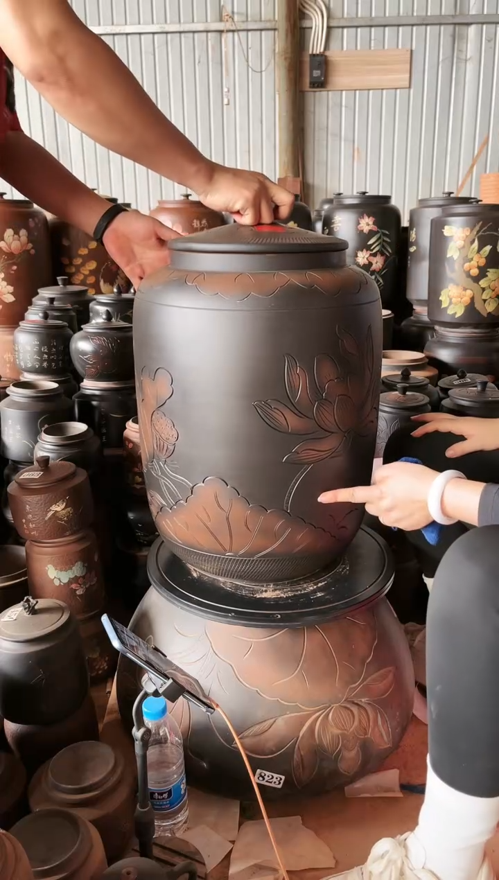 【闪购商品】壶完品 茶缸 907 荷花高51cm