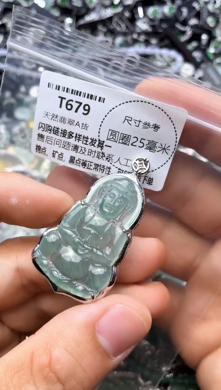 翡翠未镶嵌颈饰T679吊坠