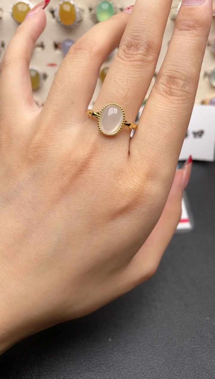 【闪购商品】翡翠戒指银S925镶嵌一物一证一礼盒