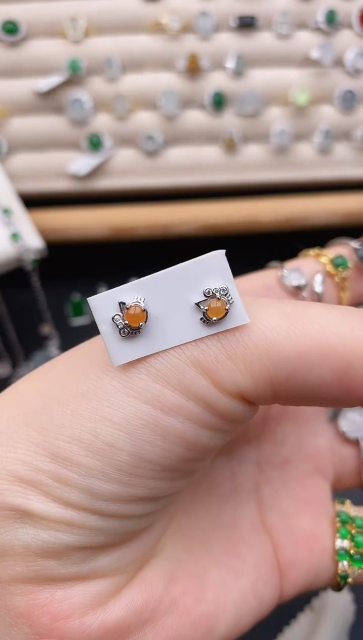 银S925镶嵌戒指翡翠0