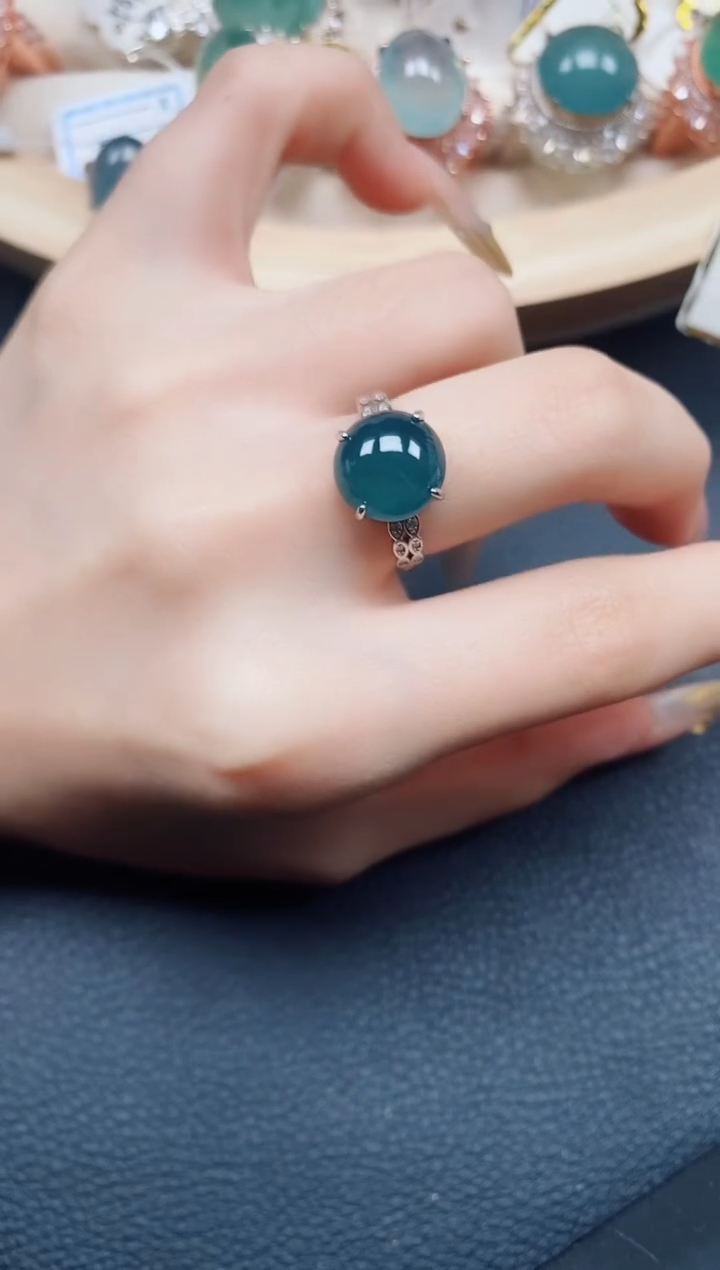 【闪购商品】翡翠戒指银S925镶嵌翡翠