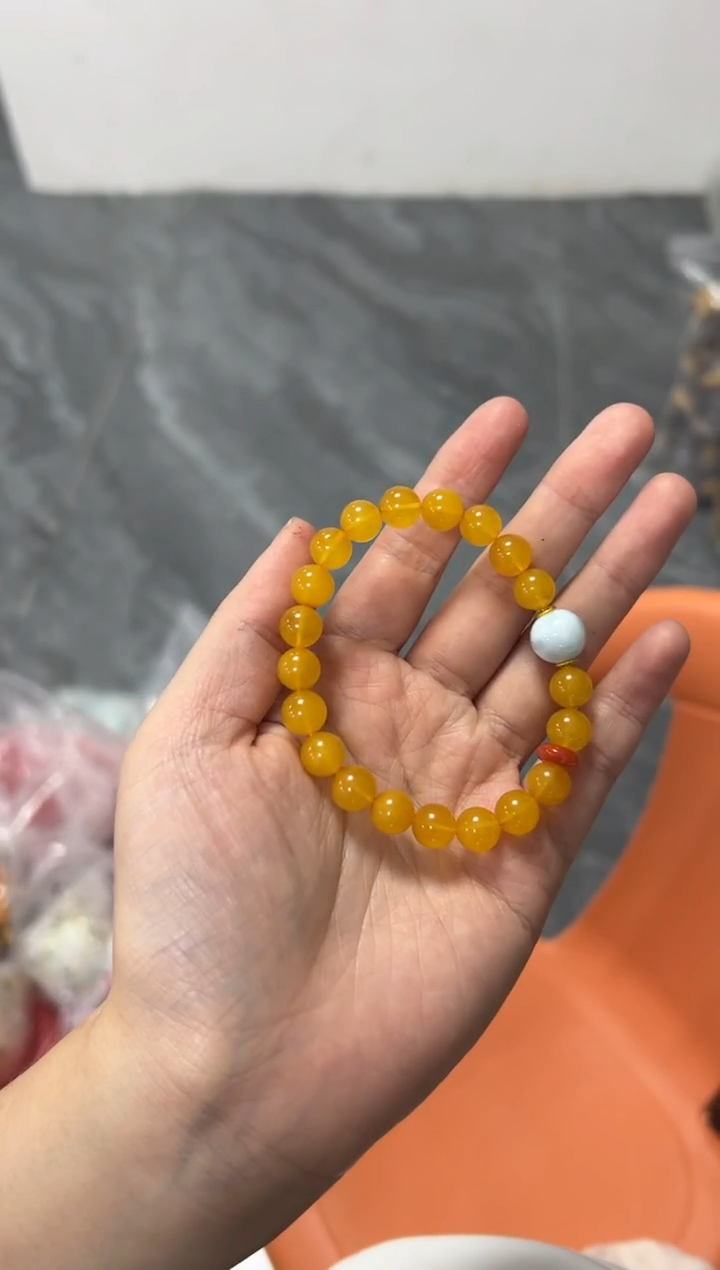 手链蜜蜡未镶嵌蜜蜡海纹款圆珠手串[多样发其一]