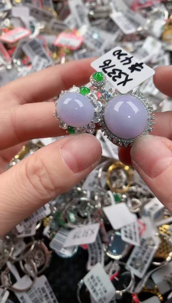 银S925镶嵌戒指翡翠10 10 10  3