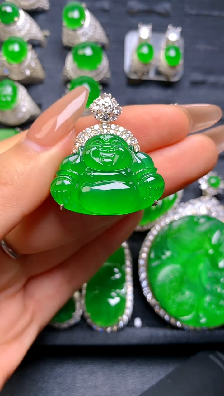 【闪购商品】翡翠吊坠(赠链)银S925镶嵌吊坠